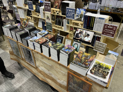 FT Books booth show casing their extensive selection of game books.