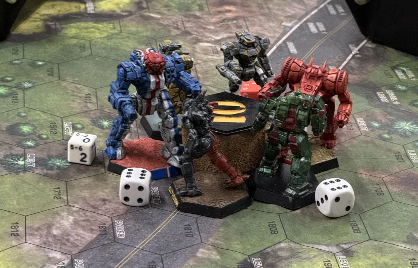 Mechs surrounding the control point.