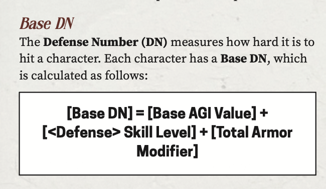 New English formatting of Defense Number (DN) shown in a box.